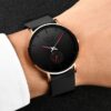 Relógio Minimalista em Aço Inoxidável - Elegance Black
