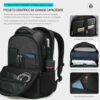 Mochila de Viagem Antifurto Grande Notebook 15" Preta