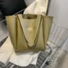 Bolsa Tote Maxi Feminina Casual em Couro