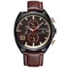 Relógio Curren Masculino 8324 Couro Marrom e Ouro Rosé