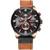 Relógio Curren Masculino Cronógrafo Luminoso Marrom e Preto
