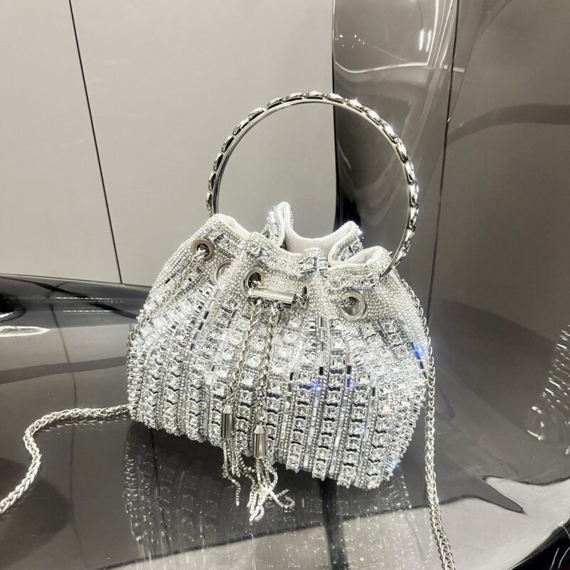 Bolsa Clutch Bucket Strass Festa