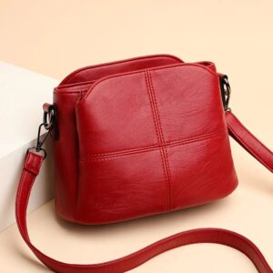 Bolsa Tiracolo Feminina Couro PU Vermelha