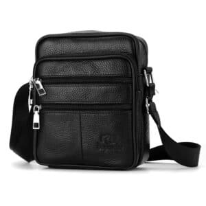 Bolsa Transversal Masculina Couro PU Preta