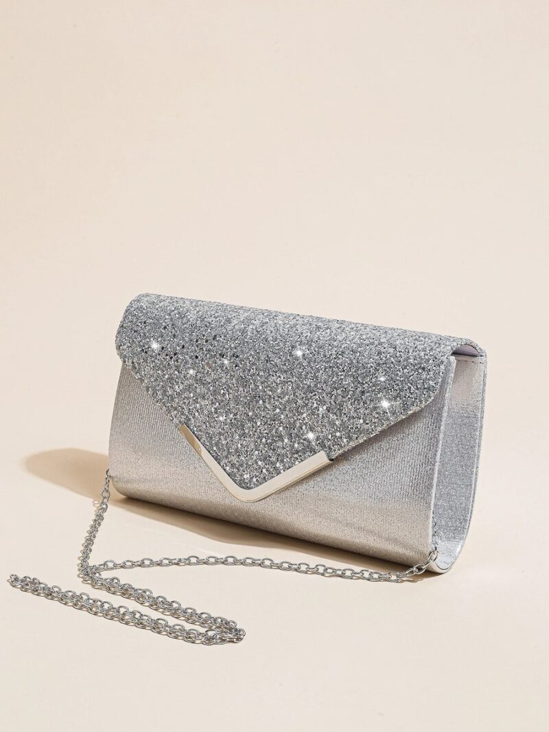 Clutch Envelope Prata com Alça de Corrente