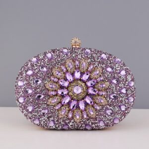 Clutch Feminina Strass Lilás para Festa