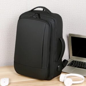 Mochila de Viagem Impermeável Expansível Preta com notebook