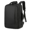 Mochila de Viagem Impermeável Expansível Preta frente